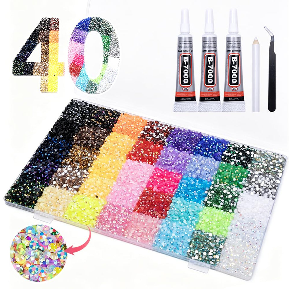 Klimonla front packaging showing full bedazzler kit and included supplies for quick start