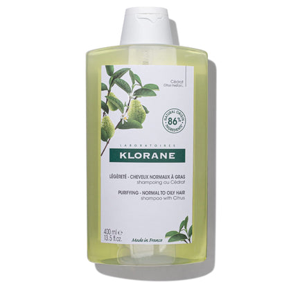 Klorane front bottle showing citrus formula for lighter, refreshed hair