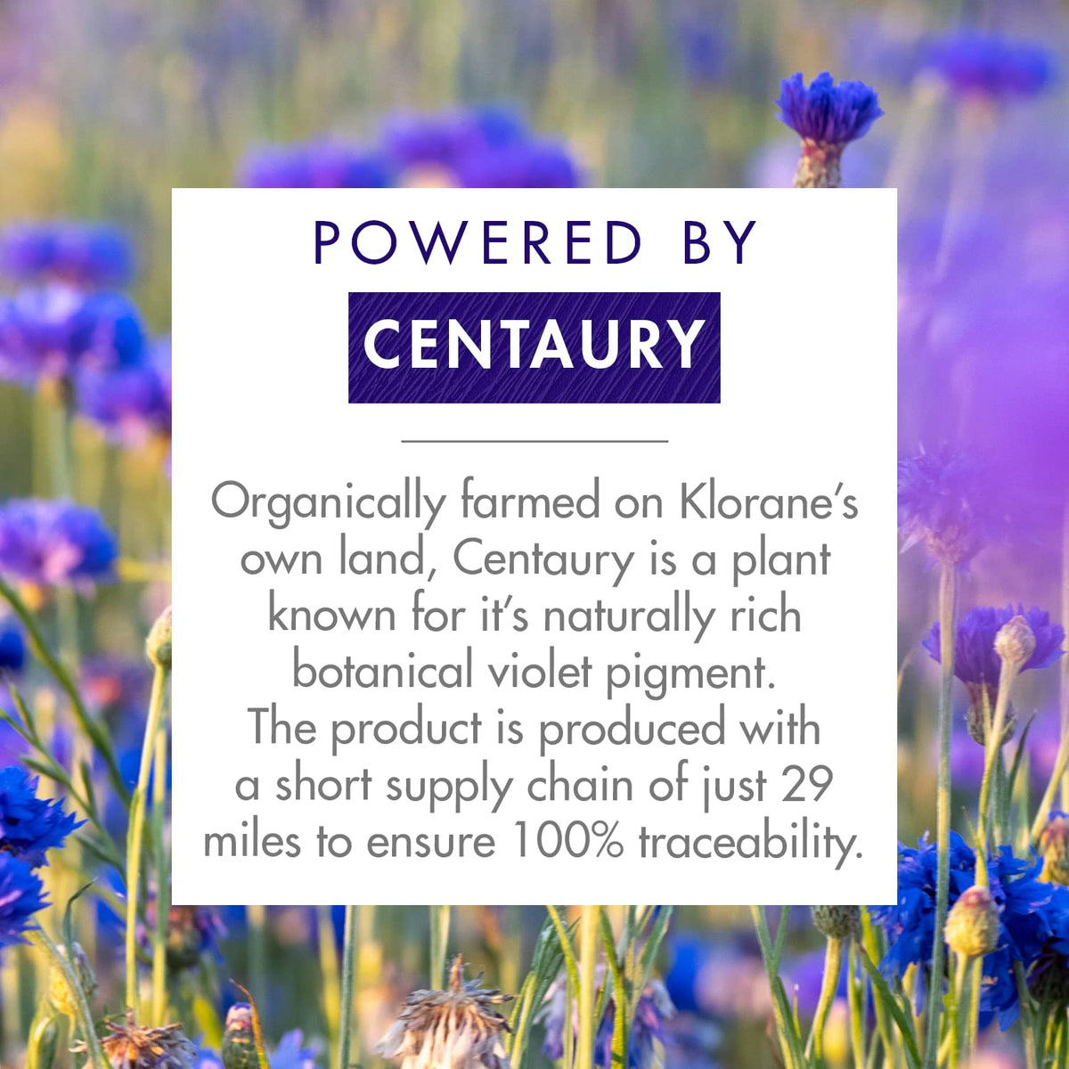 Klorane label close-up highlighting centaury extract benefits