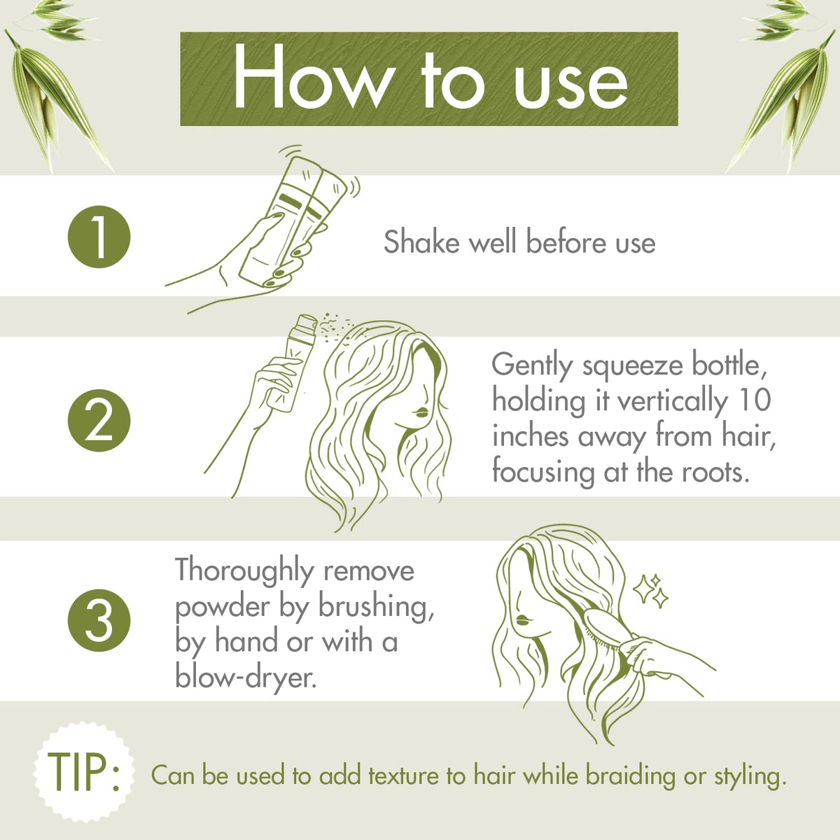 Applying Klorane powder to roots for instant refresh and added volume benefit