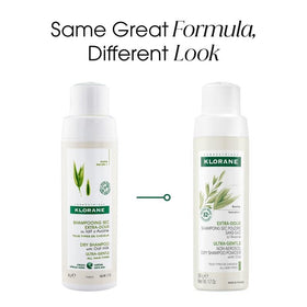 Klorane twin 1.7 oz bottles beside a passport showing travel-size convenience