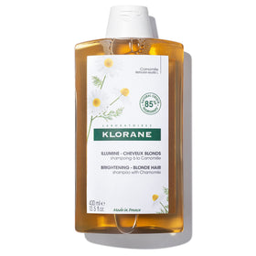 Klorane bottle front packaging showing brightening shampoo and benefits