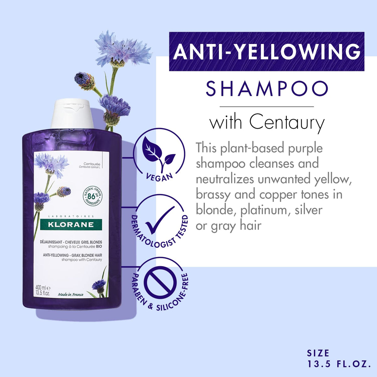 Klorane shampoo lavender foam texture showing gentle cleanse