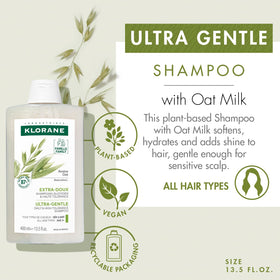 Klorane shampoo creamy texture on palm for moisturizing benefit