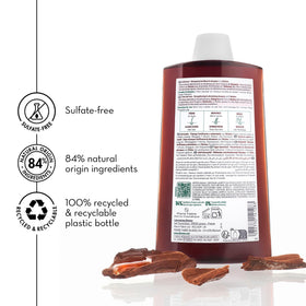 Klorane shampoo in shower being applied to hair for everyday use benefit