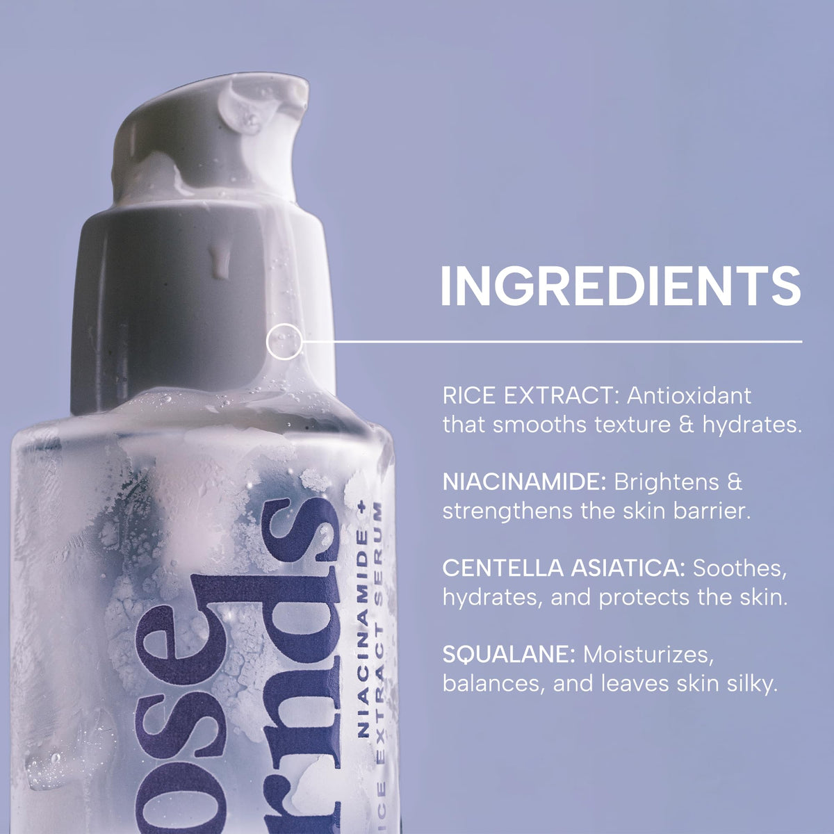 KLOSE FRNDS bottle label detail emphasizing clean formulation and ingredient clarity benefit