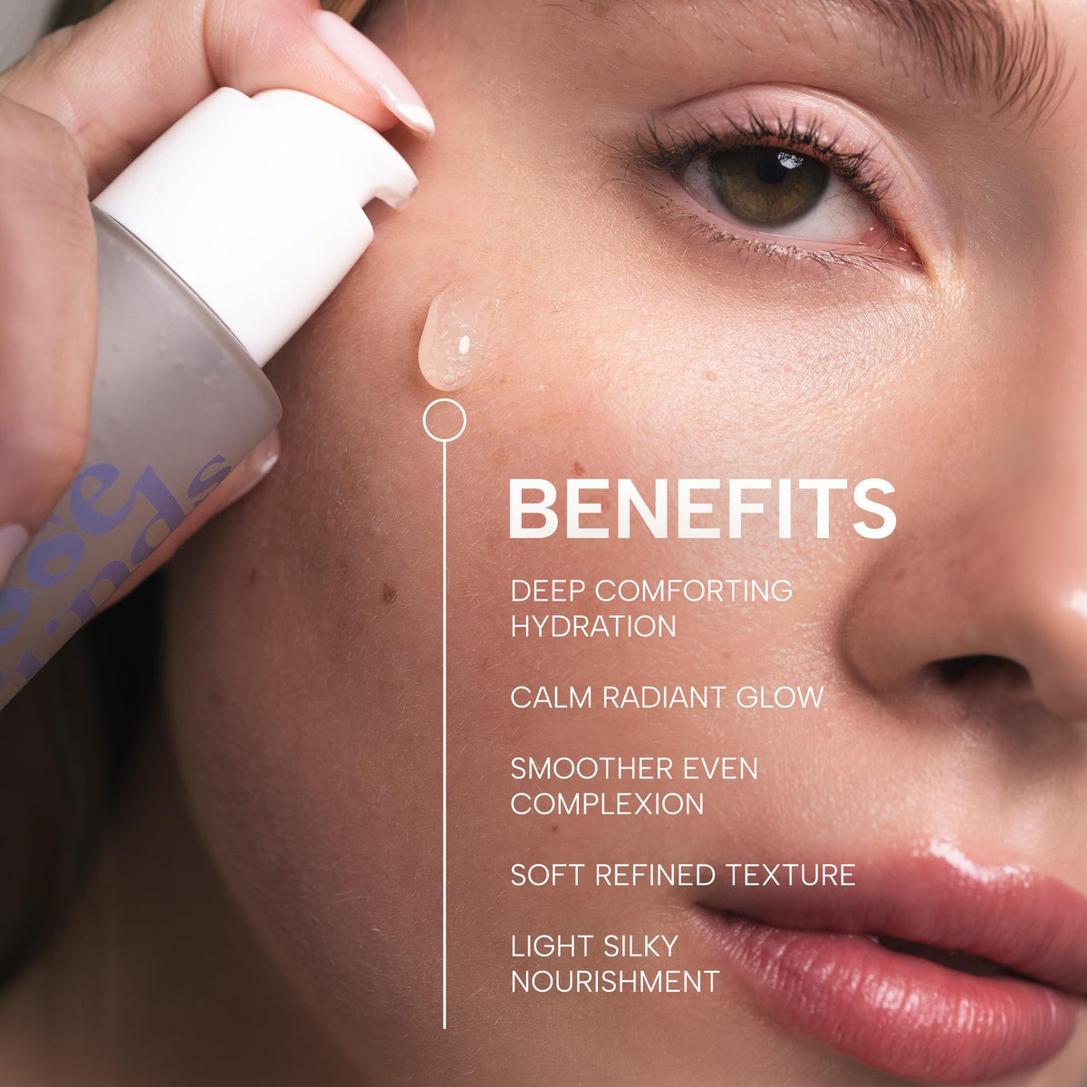 KLOSE FRNDS serum texture close-up highlighting lightweight silky absorption benefit