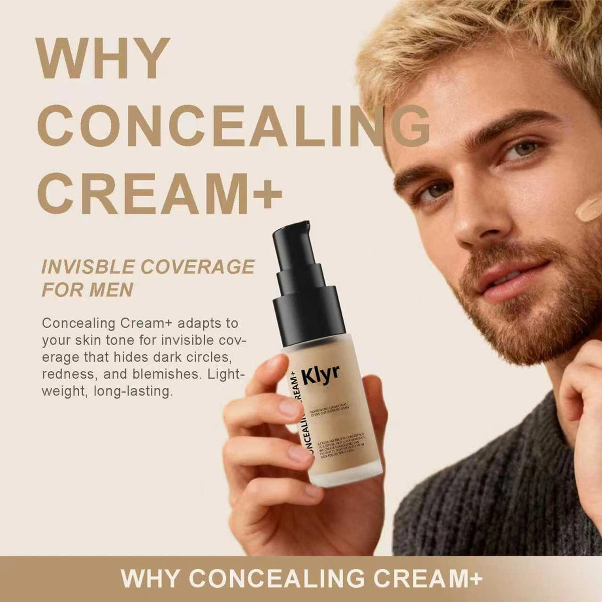 Klyr label and ingredients view highlighting gentle, non-comedogenic formula