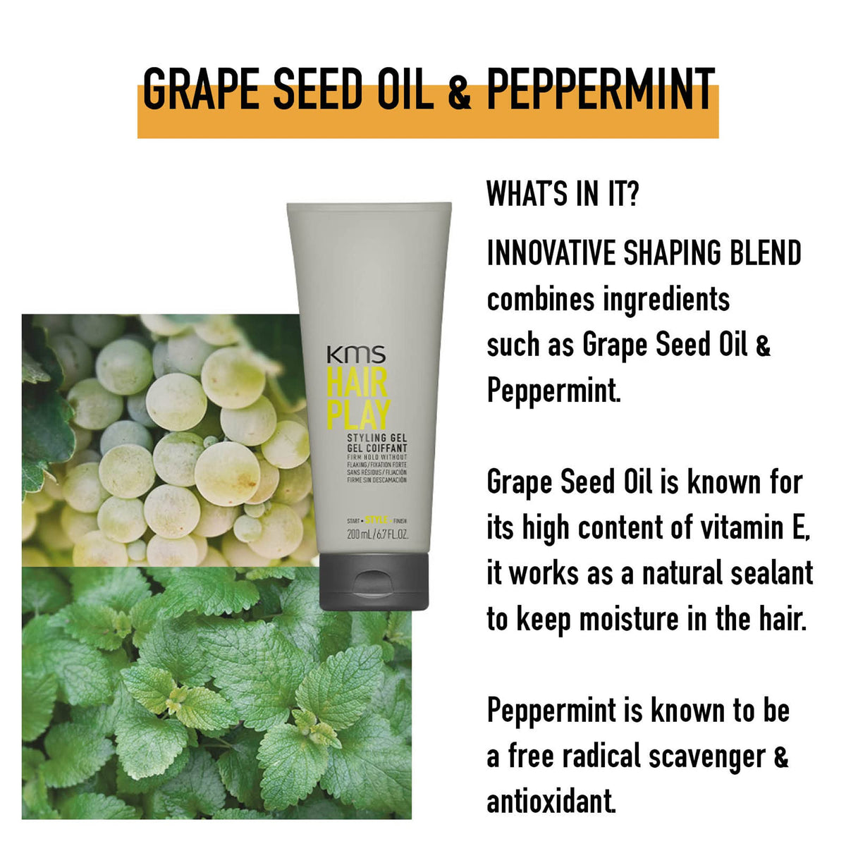 KMS gel applied to damp hair demonstrating even distribution and manageability