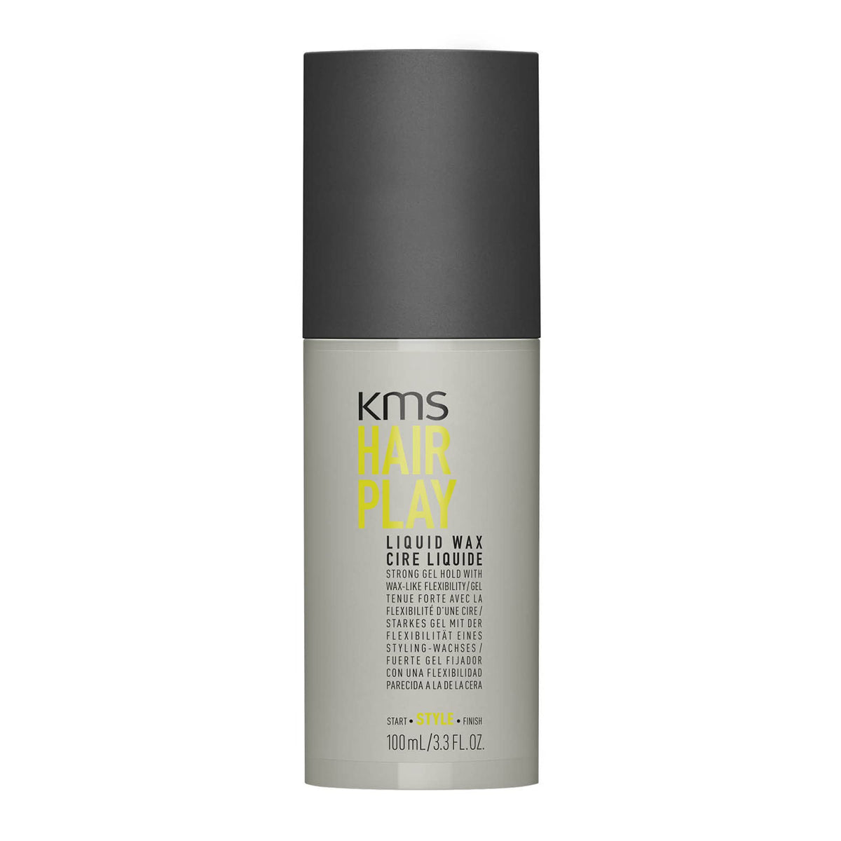 KMS front bottle view showing product and clear branding for styling control