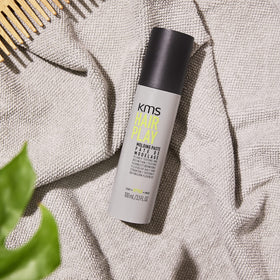 KMS placed on bathroom shelf conveying everyday styling convenience
