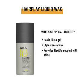 KMS close-up of liquid wax texture highlighting pliable, non-greasy finish