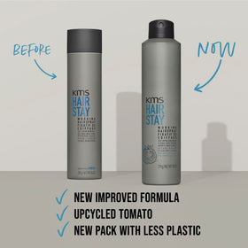 KMS stylist using product on a model to demonstrate professional styling results