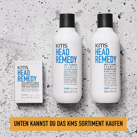 KMS in bathroom setting showing clean hair preparation benefit