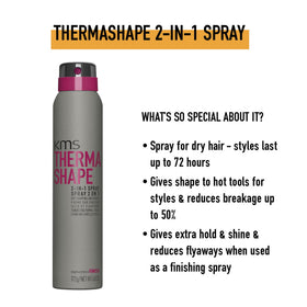 KMS THERMASHAPE mist texture close-up illustrating lightweight finish and shine benefit