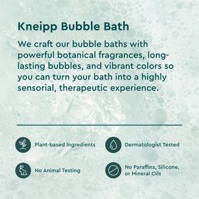 Kneipp size comparison next to a towel showing 13.5 fl oz usability benefit