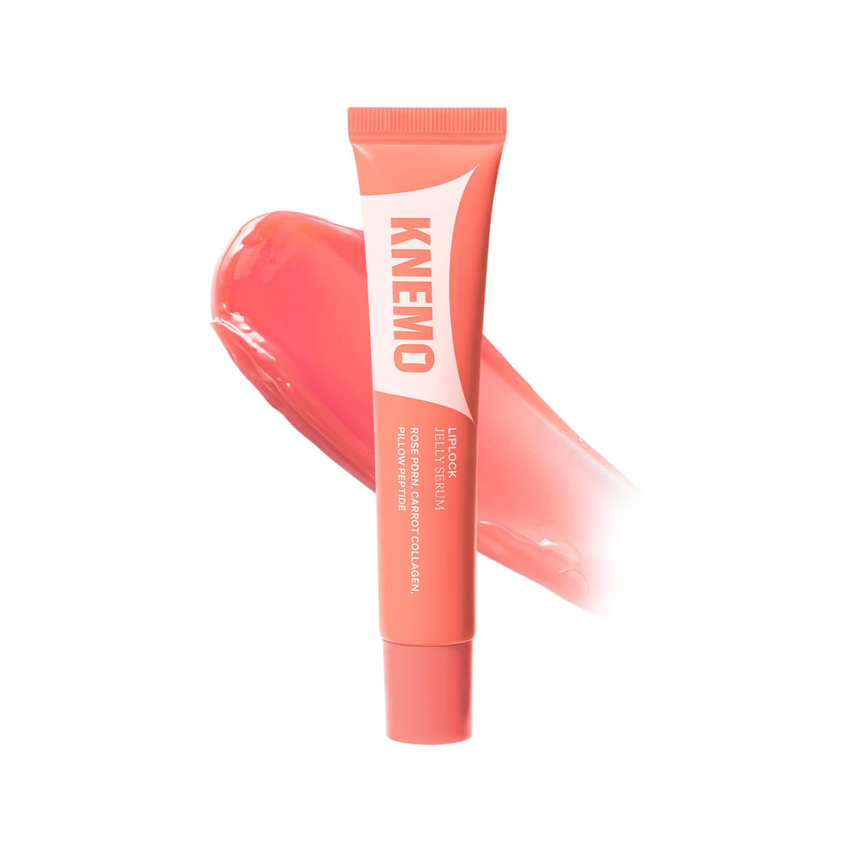 KNEMO front packaging showing glossy peach serum and brand