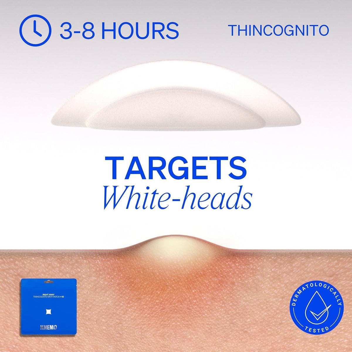 KNEMO close-up of tapered edge demonstrating thin invisible blend on skin