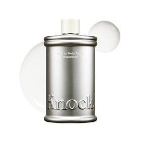 Knock front bottle view showing unscented milky moisturizer benefit quick absorption
