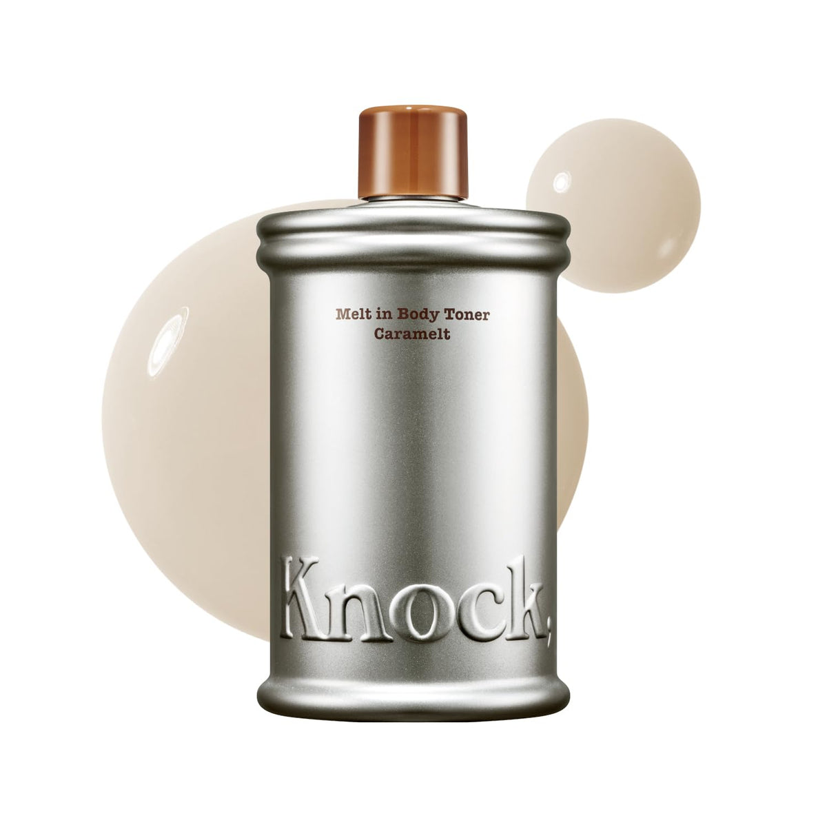 Knock bottle front packaging showing label and scent in a clean studio benefit instant absorption