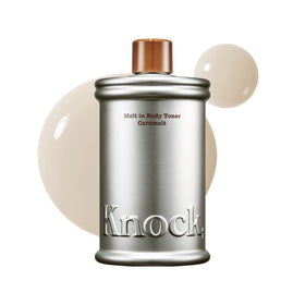 Knock bottle front packaging showing label and scent in a clean studio benefit instant absorption