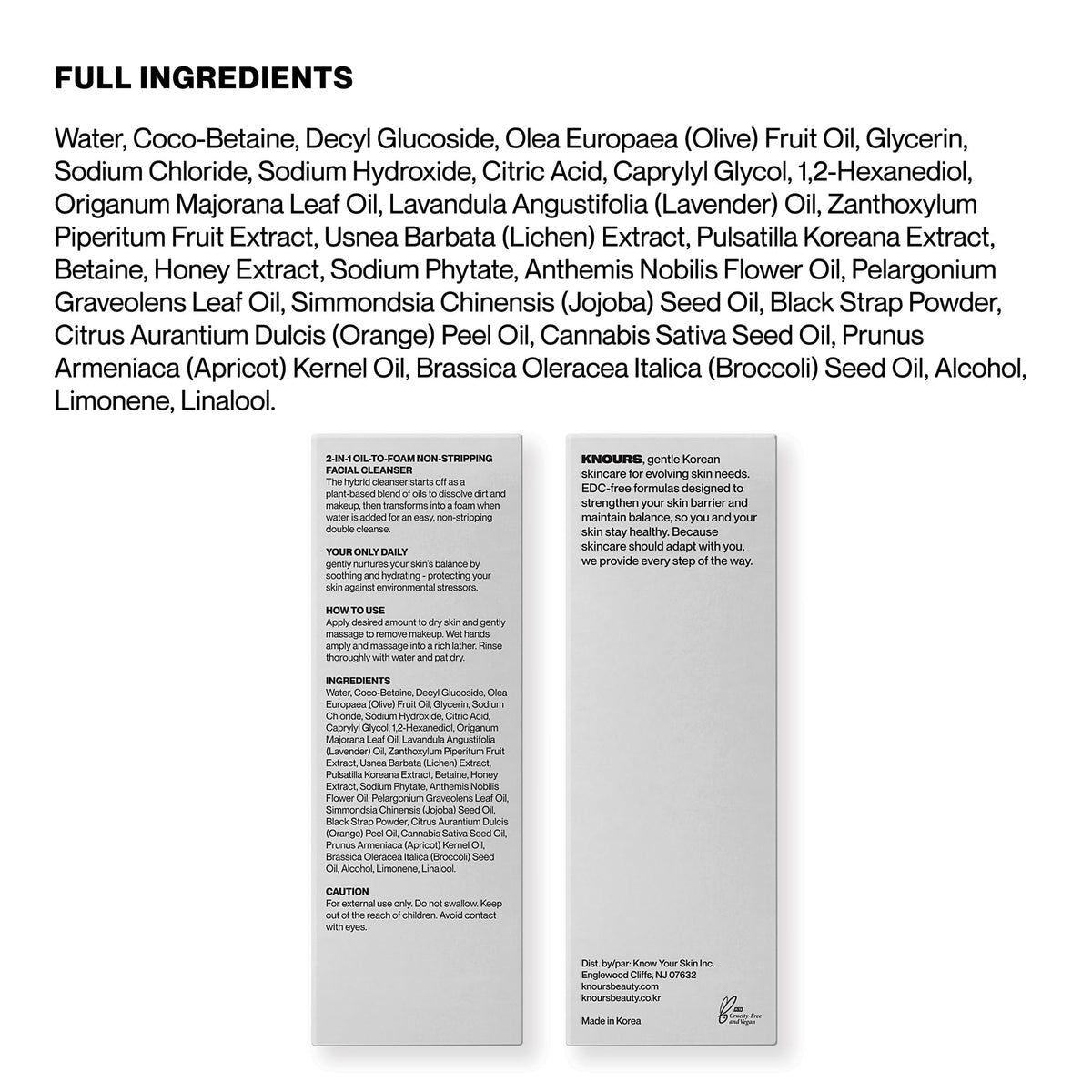 Knours oil-to-foam texture on fingers demonstrating easy emulsification benefit