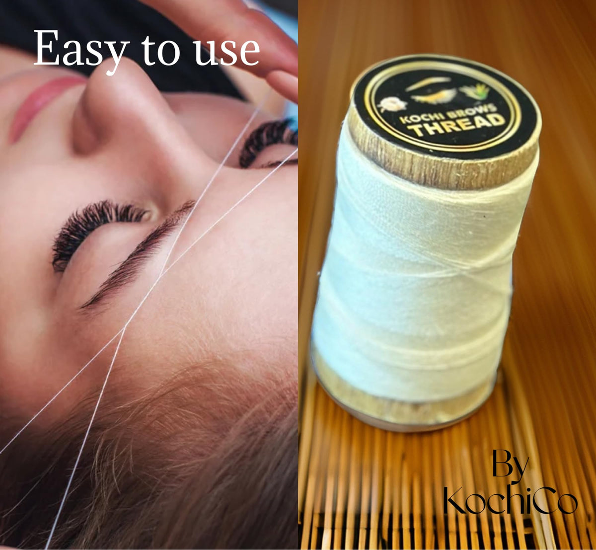 Kochi co thread in use shaping eyebrow for clean lines and defined arches