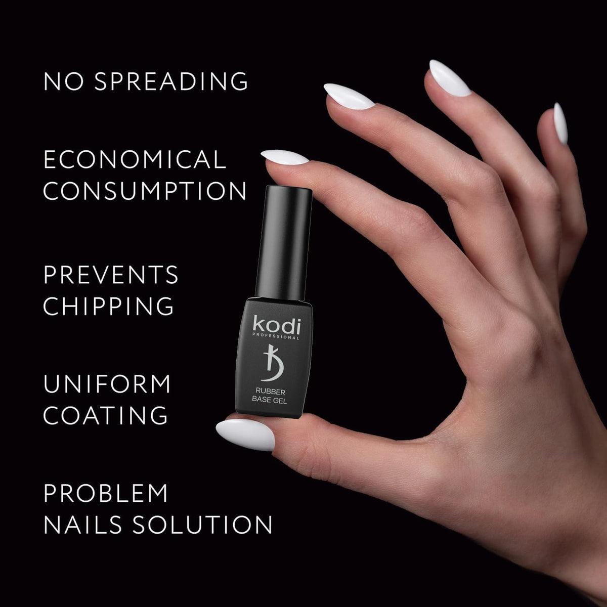 Kodi Professional brush stroke application on nail, precise control and smooth coverage