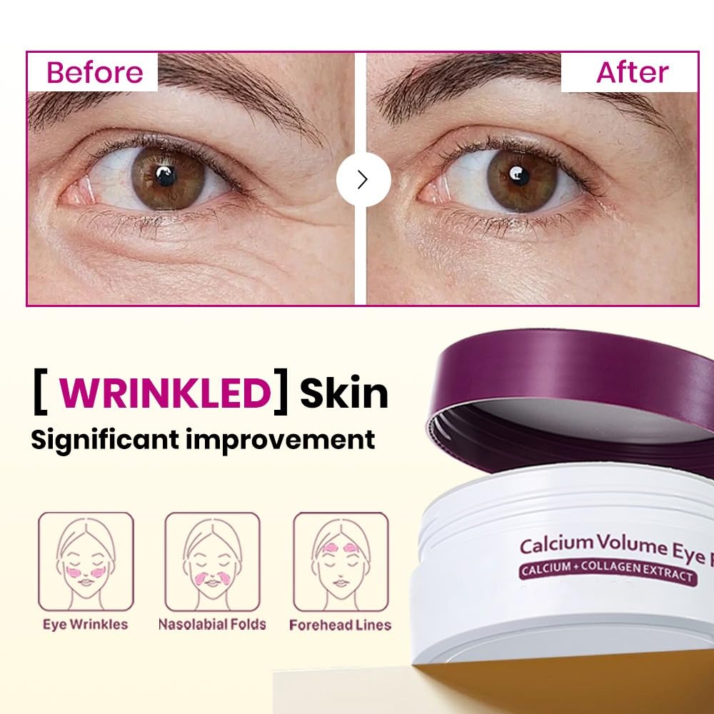 KOEC eye patch fitted under model eye to show immediate cooling and refresh benefit