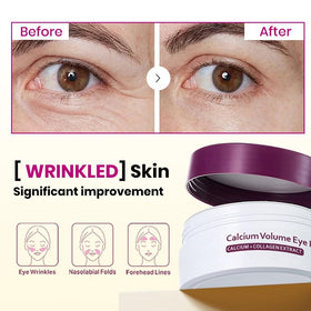KOEC eye patch fitted under model eye to show immediate cooling and refresh benefit
