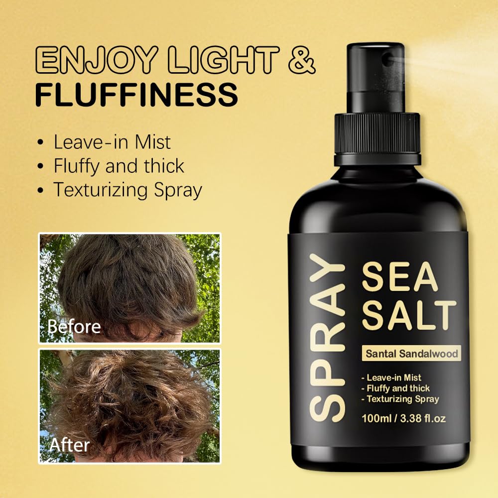KOEC spray being applied to short men's hair, providing instant volume and texture