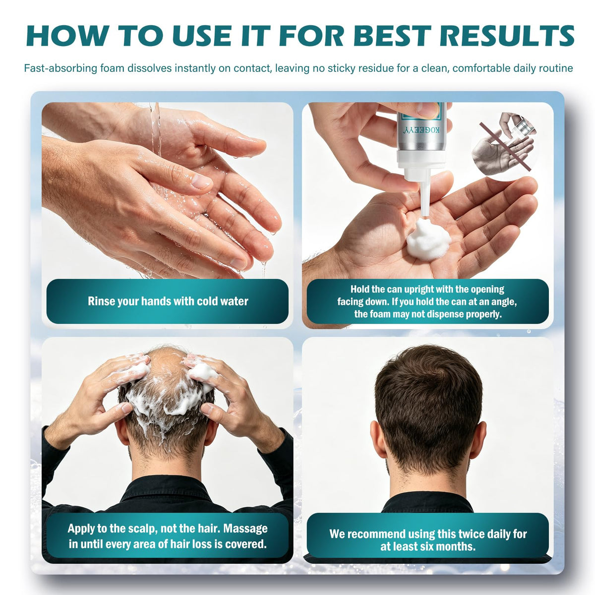 KOGEEYY biotin ingredient visual emphasizing hair-strengthening support