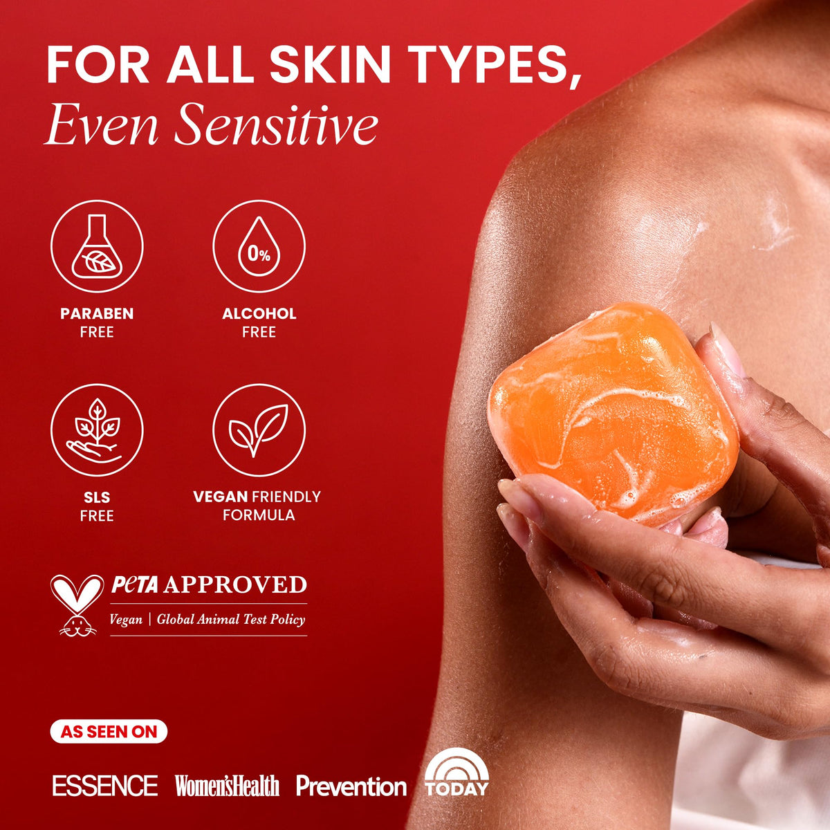 Koji White soap next to sunscreen promoting daytime protection
