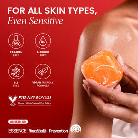 Koji White soap next to sunscreen promoting daytime protection