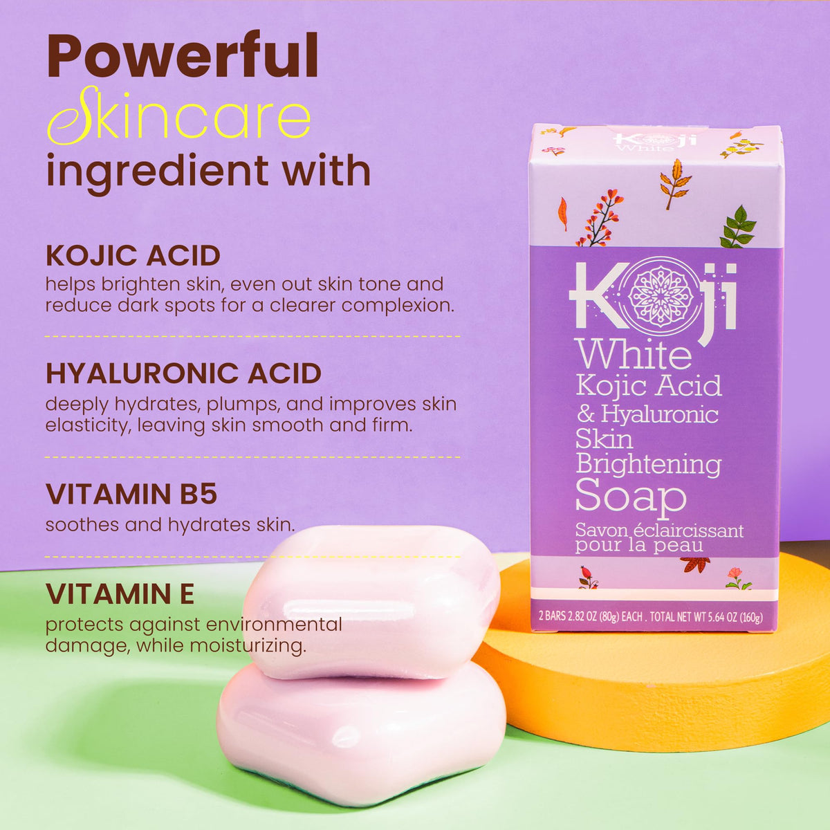 Koji White applied to face showing gentle cleanse and brighter-looking skin