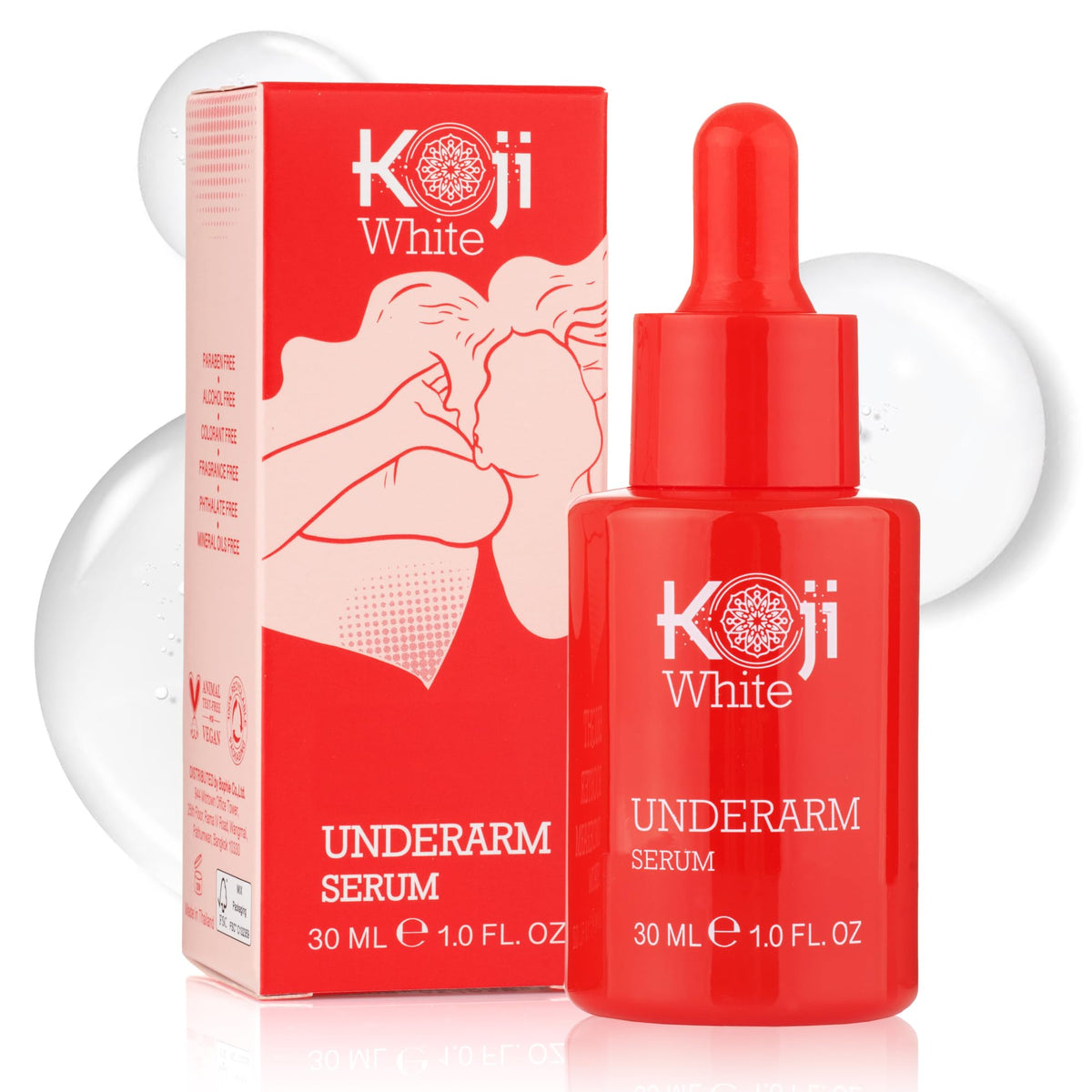Koji White front packaging showing bottle and label for confident use