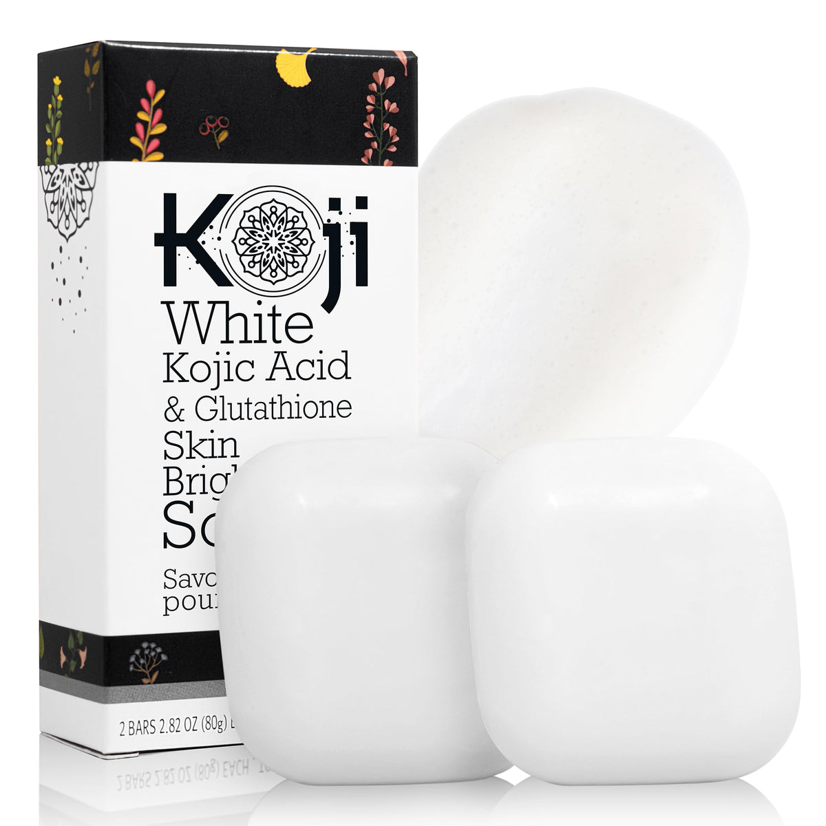 Koji White front packaging showing brand and benefits for clear skin