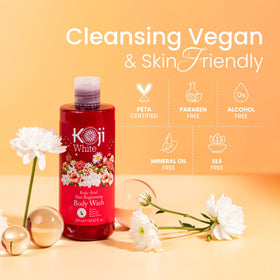 Koji White hyaluronic acid graphic illustrating deep hydration benefits