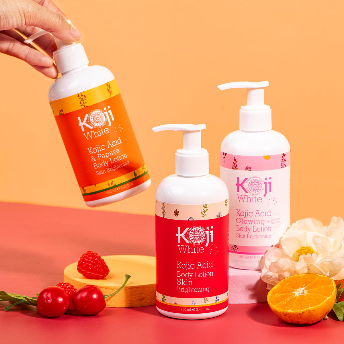 Koji White eco-style ingredients badge showcasing paraben-free formula