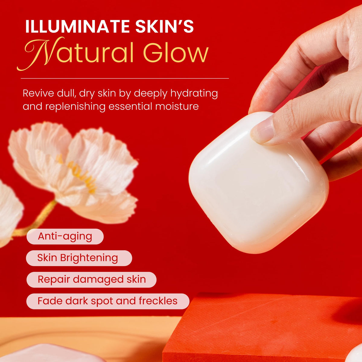 Koji White foamy lather in hand demonstrating gentle exfoliation benefit