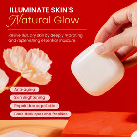 Koji White foamy lather in hand demonstrating gentle exfoliation benefit