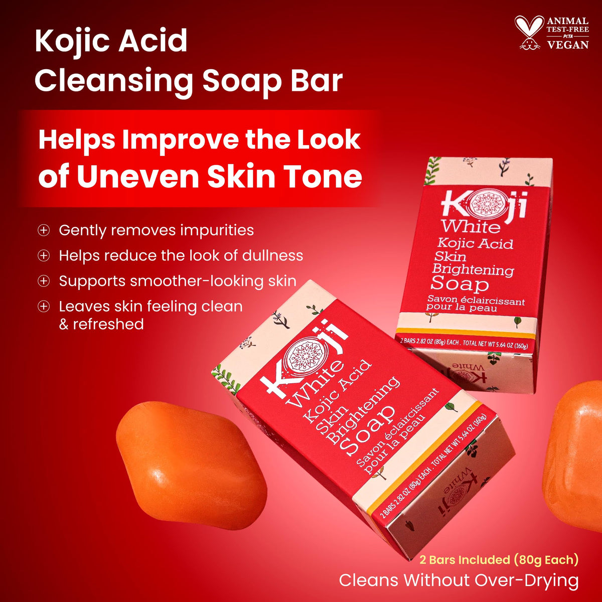 Koji White side label close-up listing ingredients and benefits