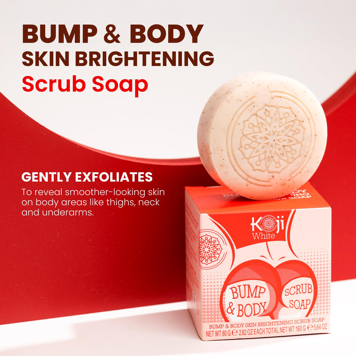 Koji White two soap bars stacked to show thickness and twin pack value