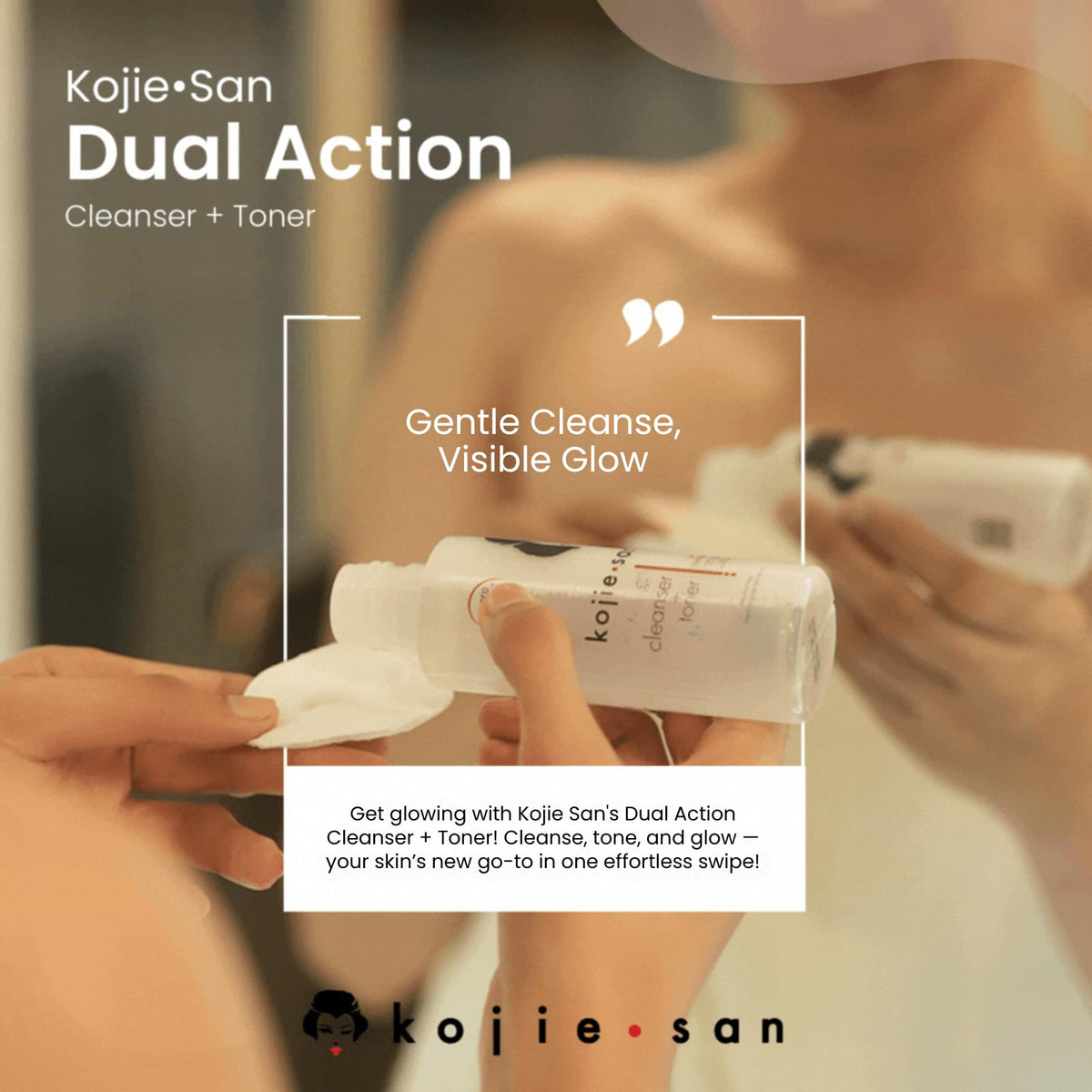 Kojie San before and after skin texture comparison showing smoother-looking results