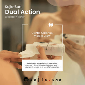 Kojie San before and after skin texture comparison showing smoother-looking results