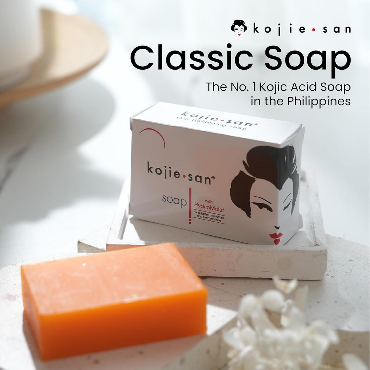 Kojie San label closeup showing key ingredients and transparency benefit