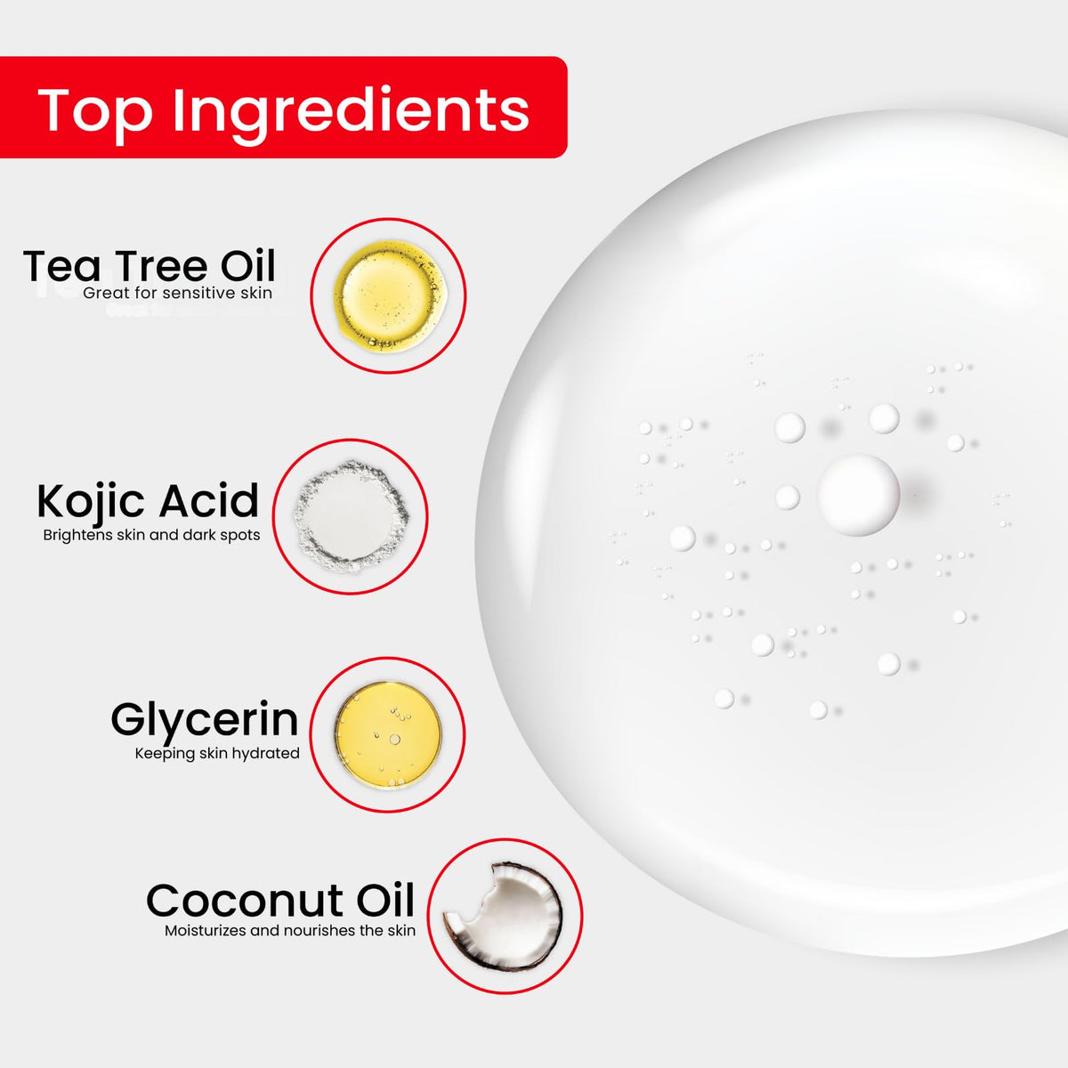 Kojie San lather foam on hand showing gentle cleansing and visible hydration