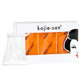 Kojie San front packaging showing three 65g bars and brightening claim