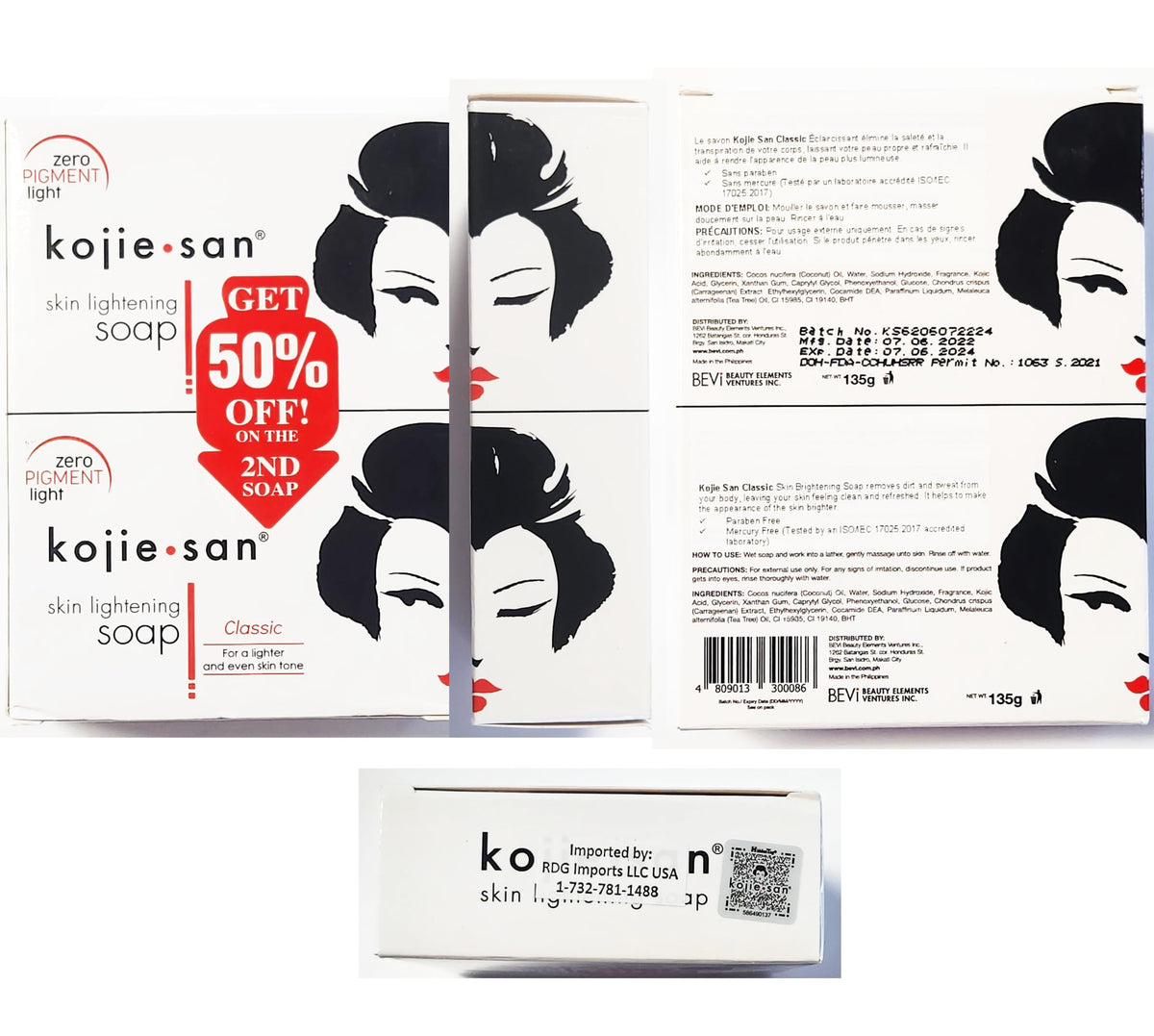 Kojie San soap texture detail highlighting creamy moisturizing feel