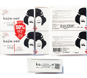 Kojie San soap texture detail highlighting creamy moisturizing feel